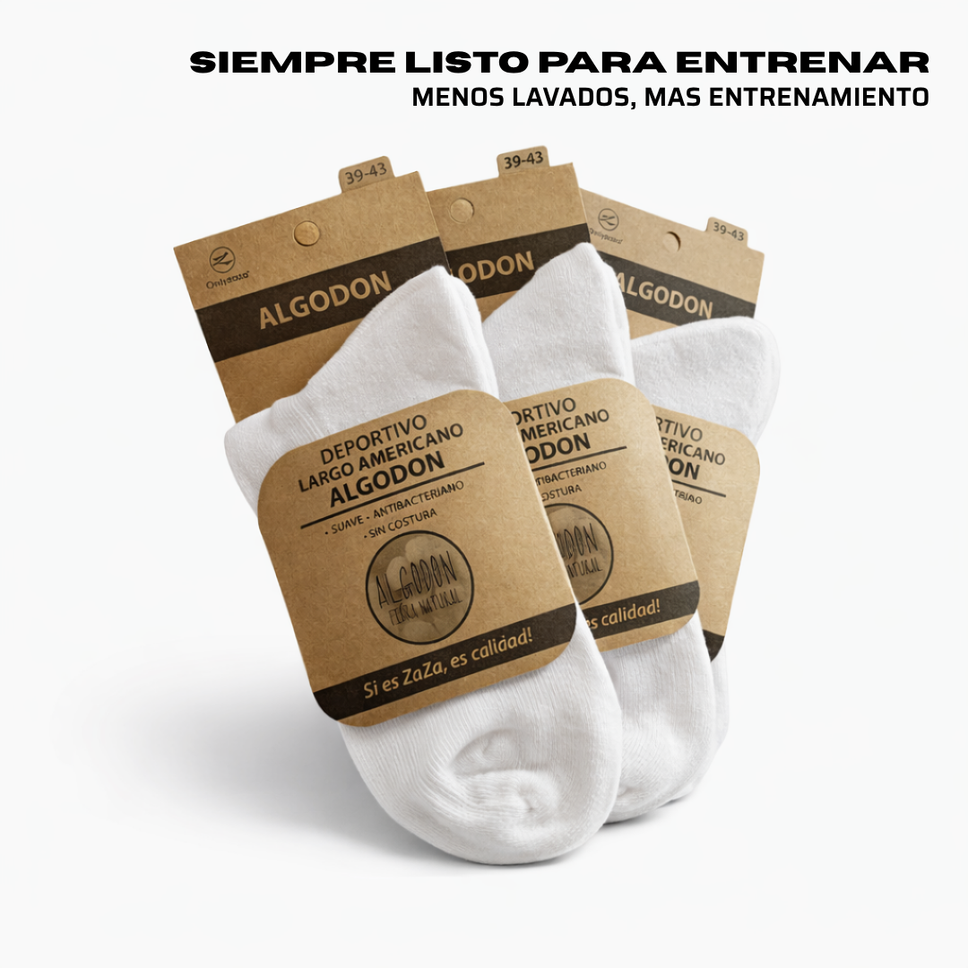 Calcetines Deportivos Blancos (39–43) | Pack de 3 pares