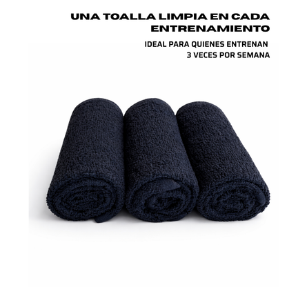 Toalla Negra de Algodón 100% 30x50 cm (450 g) | Pack 3 Unidades