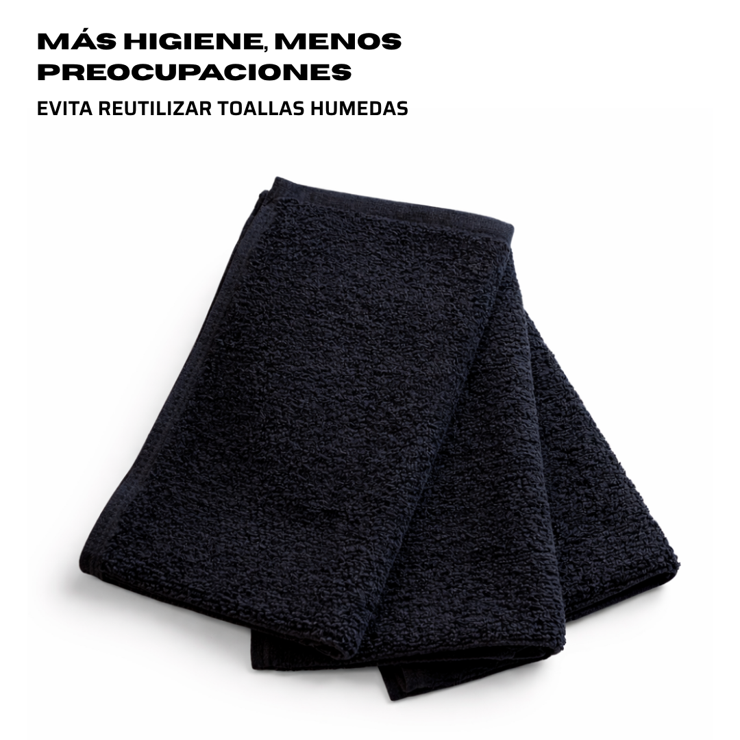 Toalla Negra de Algodón 100% 30x50 cm (450 g) | Pack 3 Unidades