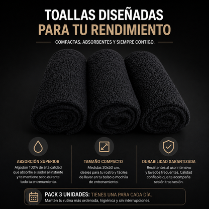 Pack Bolso Magnético Superior + Botella Inox 800 ml + 3 Toallas Negras