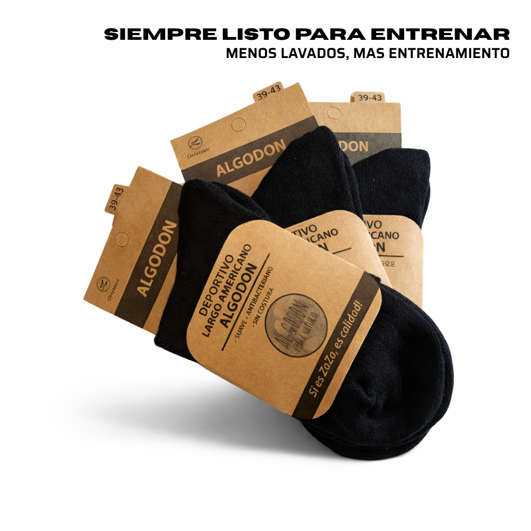 Calcetines Deportivos Negros (39–43) |  Pack de 3 pares