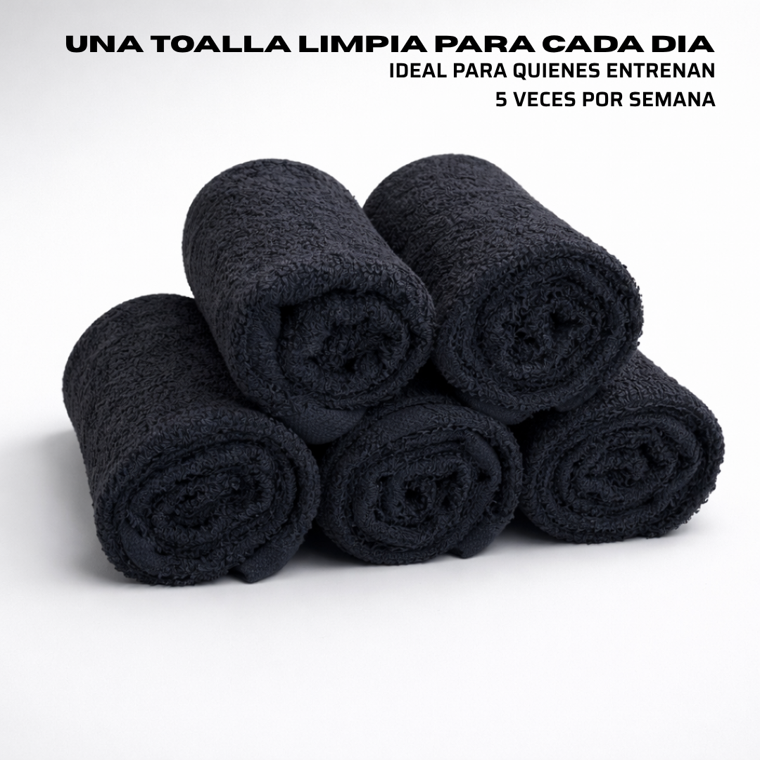 Toalla Negra de Algodón 30x50 cm (450 g) | Pack 5 Unidades
