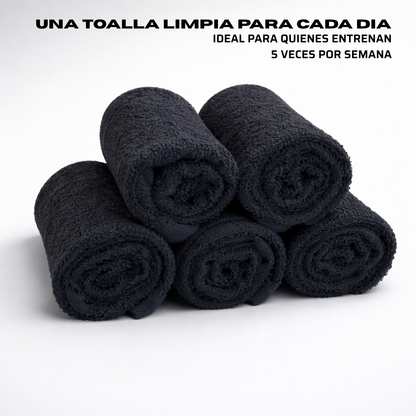 Toalla Negra de Algodón 30x50 cm (450 g) | Pack 5 Unidades