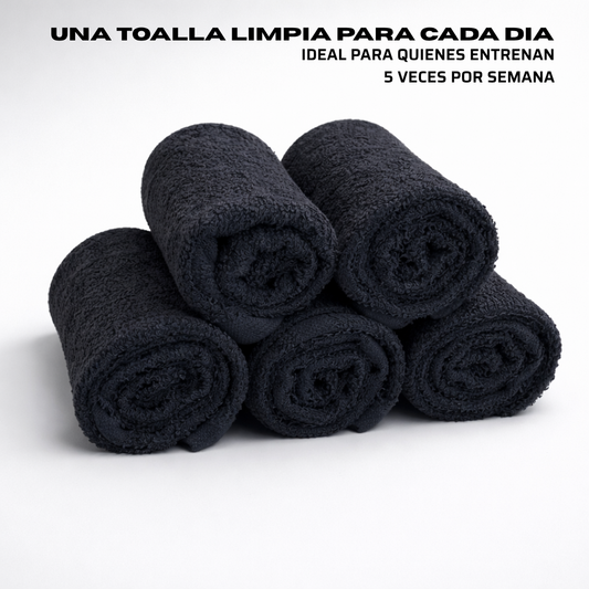 Toalla Negra de Algodón 30x50 cm (450 g) | Pack 5 Unidades