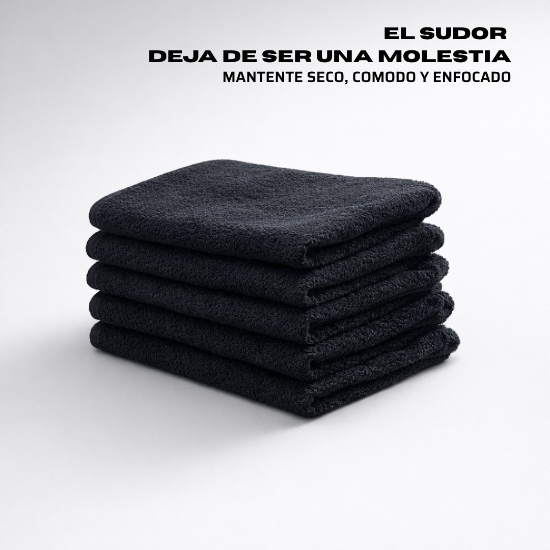 Toalla Negra de Algodón 30x50 cm (450 g) | Pack 5 Unidades
