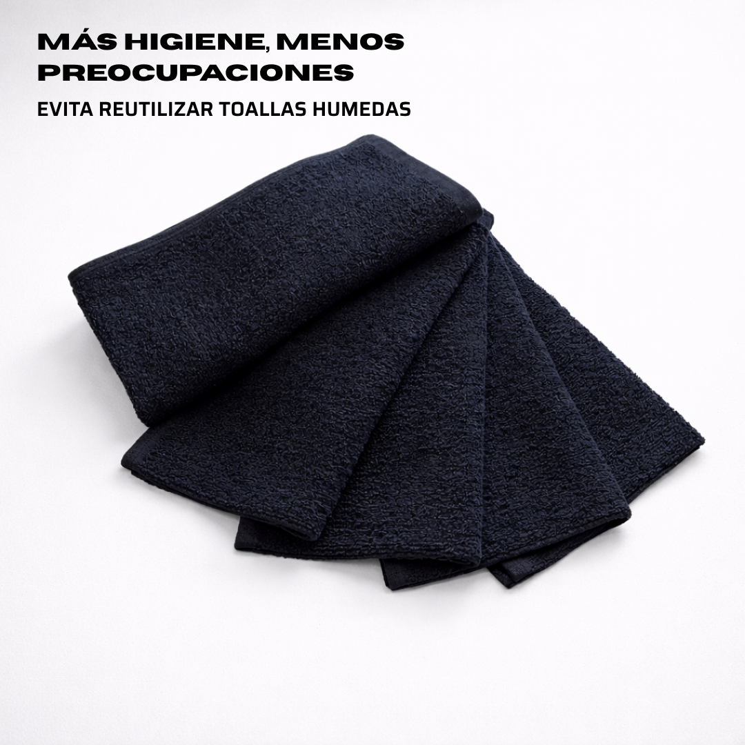 Toalla Negra de Algodón 30x50 cm (450 g) | Pack 5 Unidades