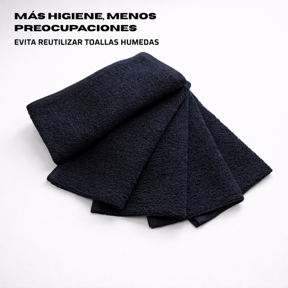 Toalla Negra de Algodón 30x50 cm (450 g) | Pack 5 Unidades