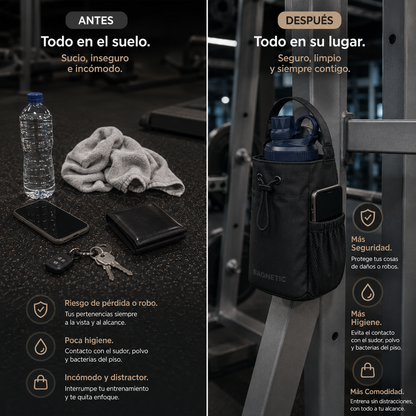 Pack Bolso Magnético Superior + Botella Inox 800 ml