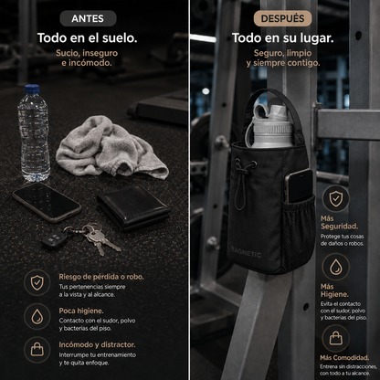 Pack Bolso Magnético Superior + Botella Inox 800 ml