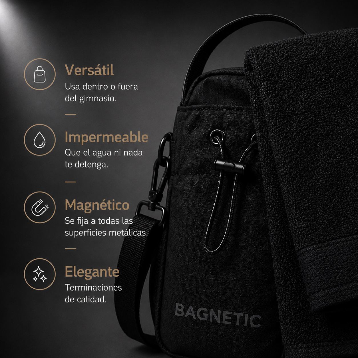 Pack Bolso Magnético Superior + Pack 5 Toallas