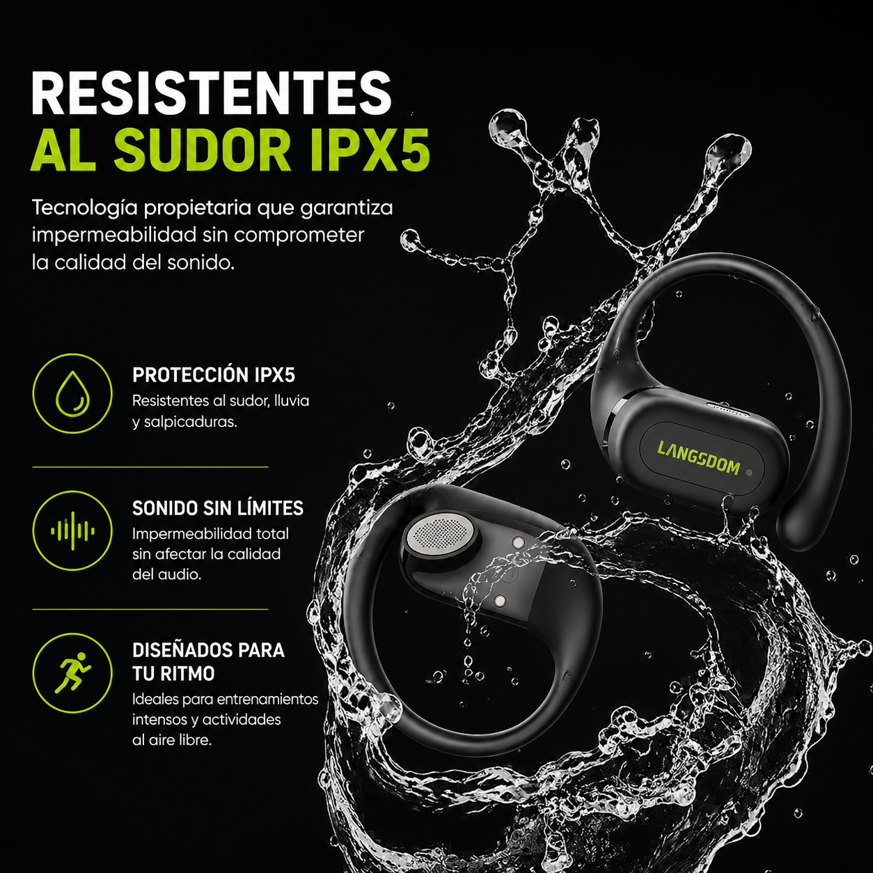 Audifono Langsdom TS19 | Deportivo de Oído Abierto