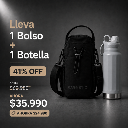 Pack Bolso Magnético Superior + Botella Inox 800 ml