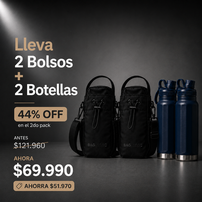 Pack Bolso Magnético Superior + Botella Inox 800 ml