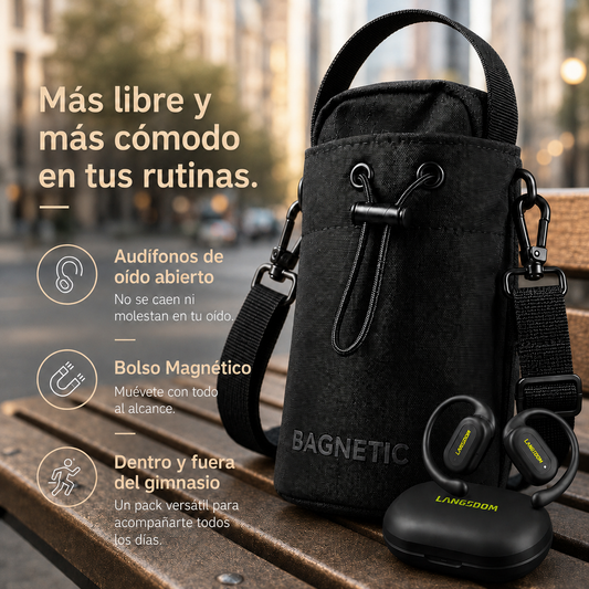 Pack Bolso Magnético Superior + Audífonos Langsdom TS19
